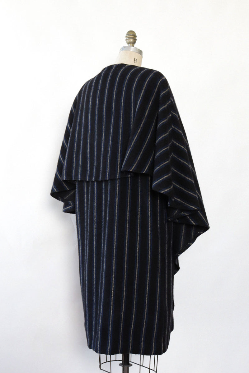 Striped Cape Coat XS-M