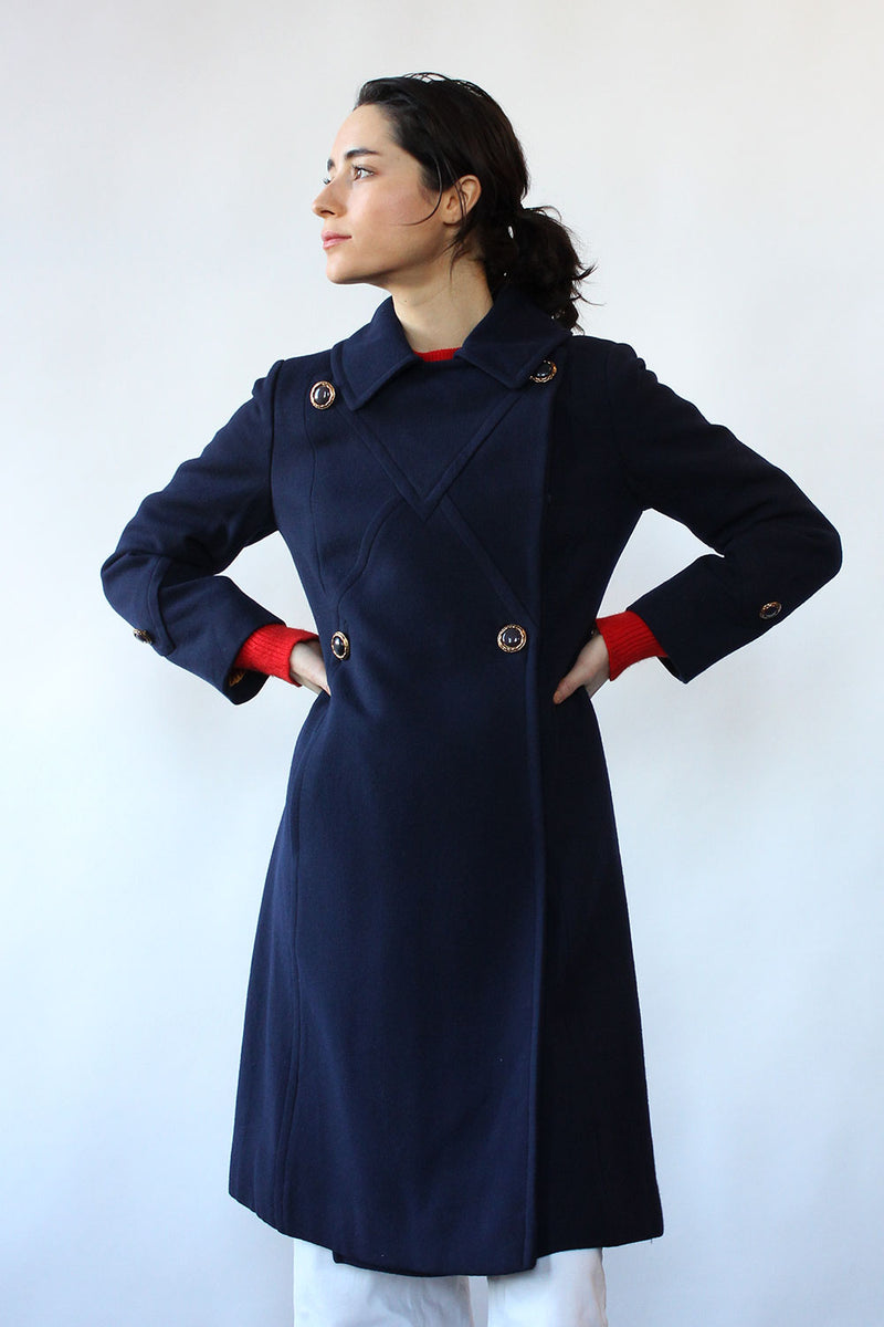 Navy Wool Tailored Mod Coat XS/S