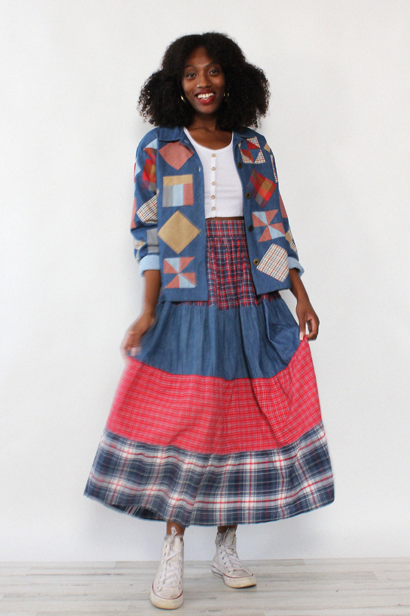 Patchwork Boxy Crop Jacket M/L