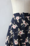 Blush & Navy Floral Midi Skirt M/L