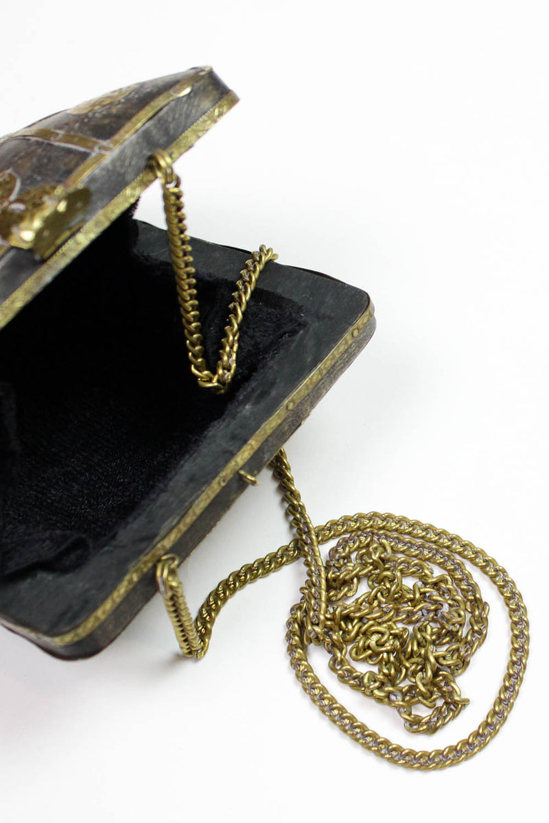 Wooden Box Brass Coin Purse
