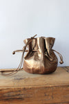 Bronzed Leather Bucket Purse