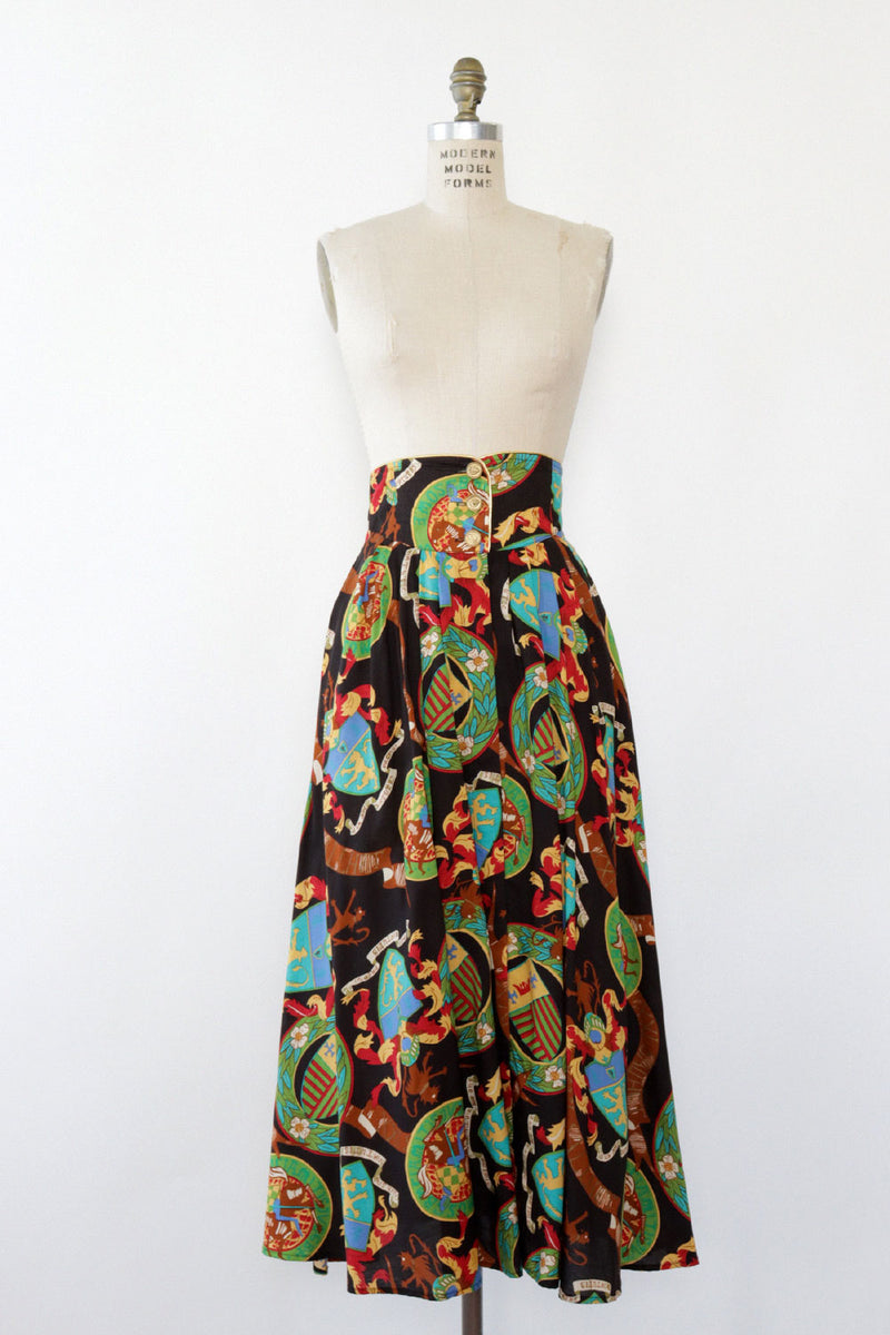 Carol Anderson Royal Crest Skirt M/L