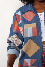 Patchwork Boxy Crop Jacket M/L
