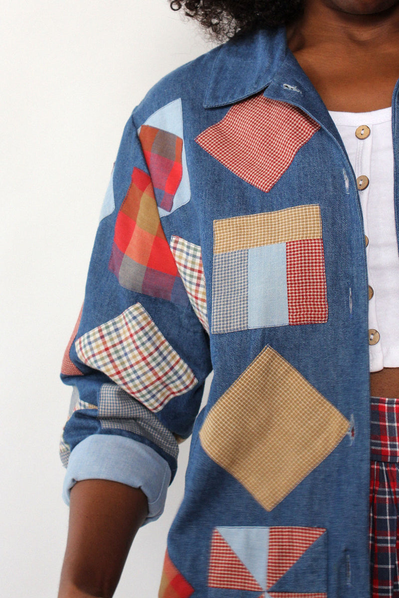 Patchwork Boxy Crop Jacket M/L