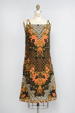 Criss Cross Batik Shift Dress S