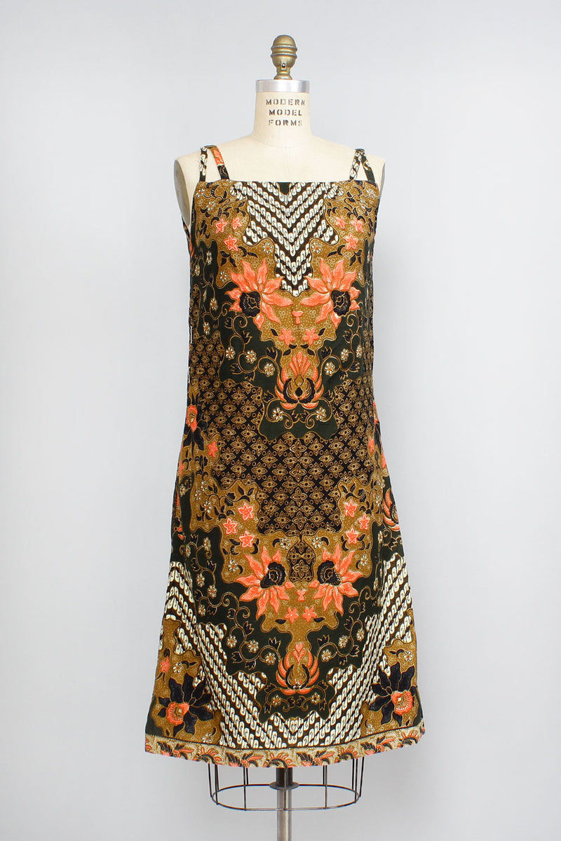 Criss Cross Batik Shift Dress S