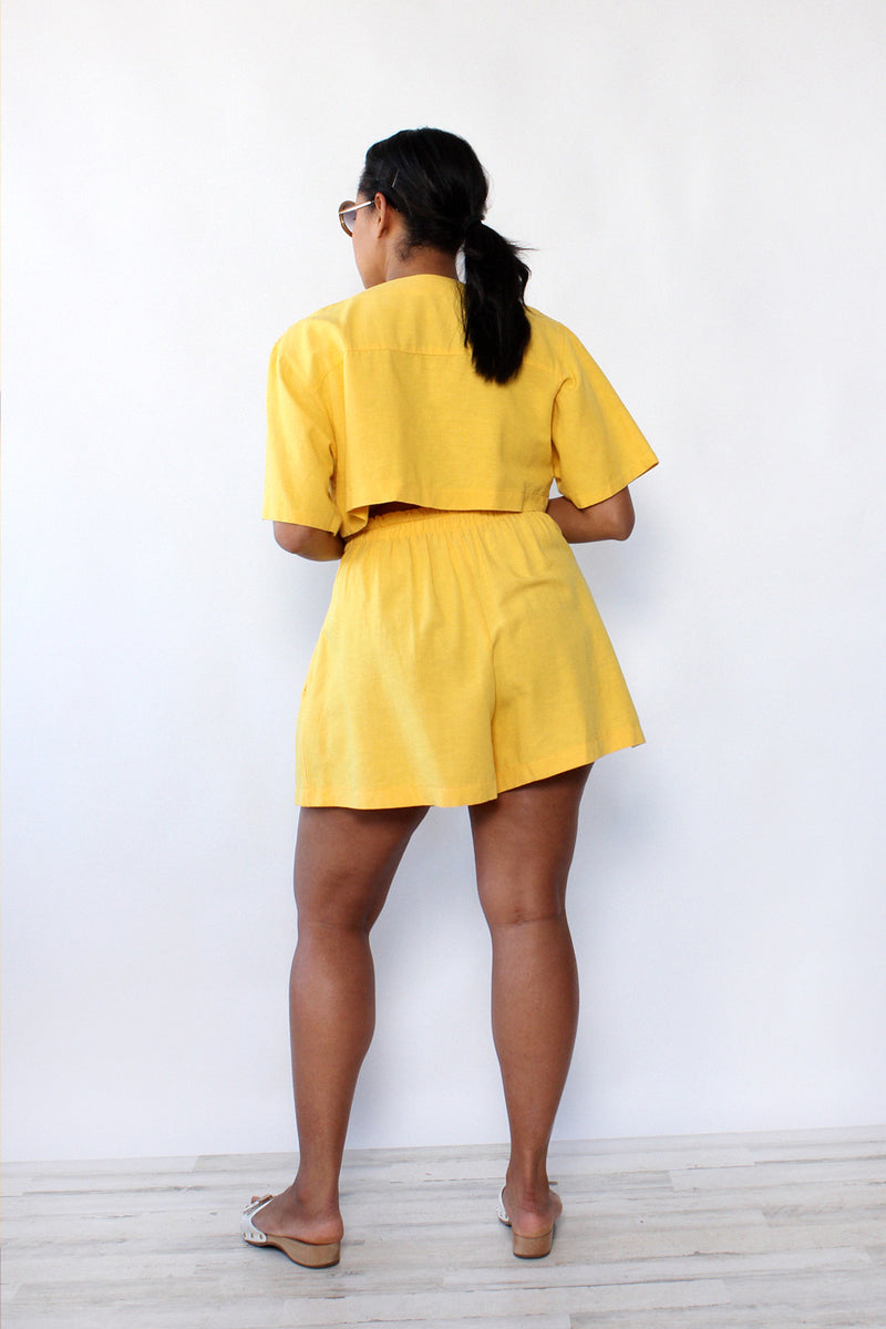 Canary Yellow Shorts Set L