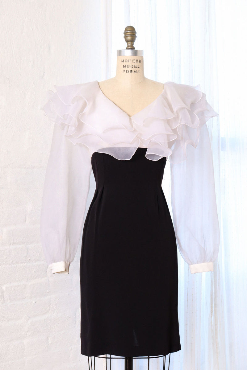 Organza Ruffle Collar Dress M