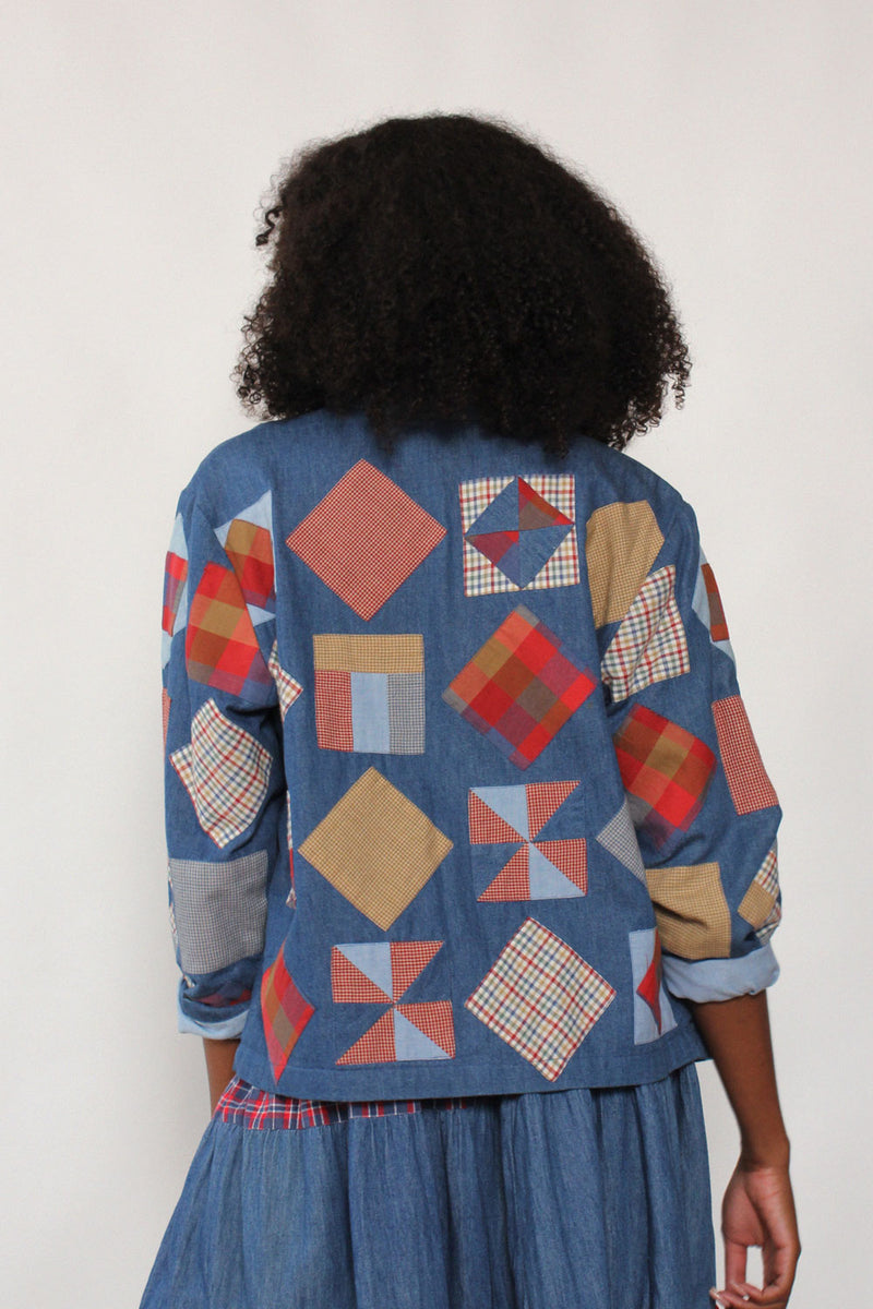 Patchwork Boxy Crop Jacket M/L