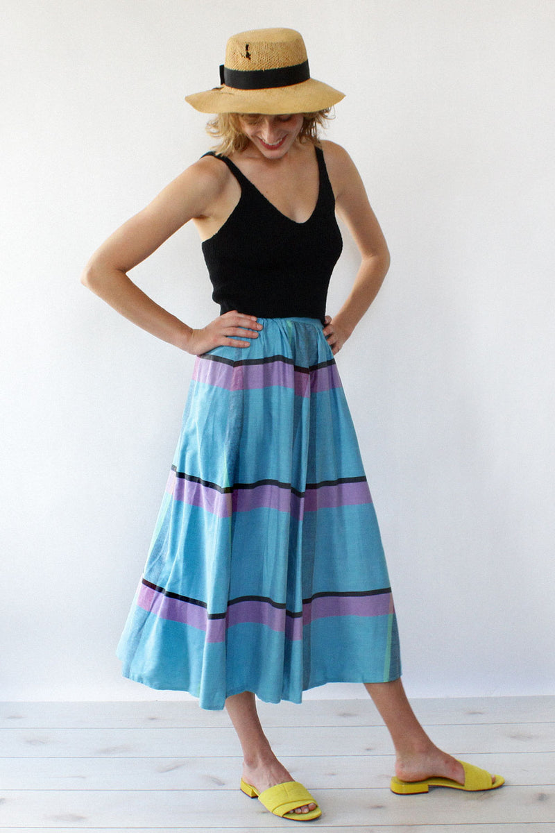 Blue Jasmine Plaid Midi XS/S