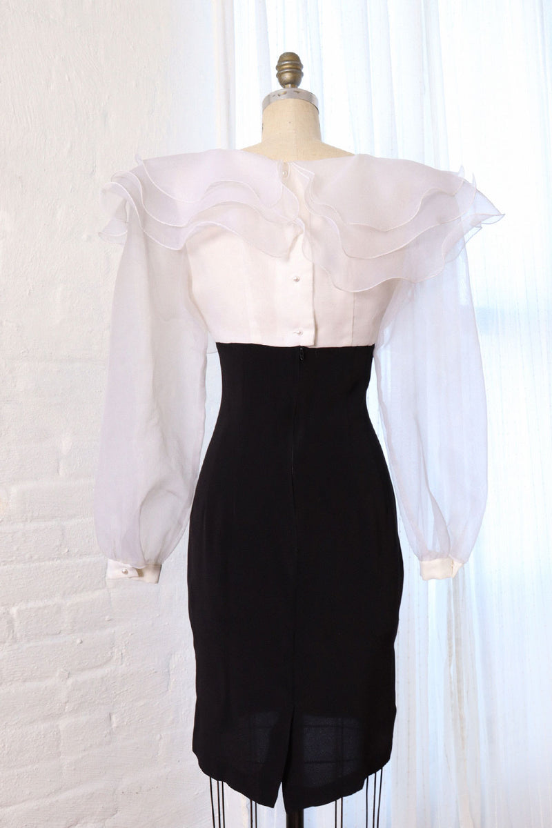 Organza Ruffle Collar Dress M
