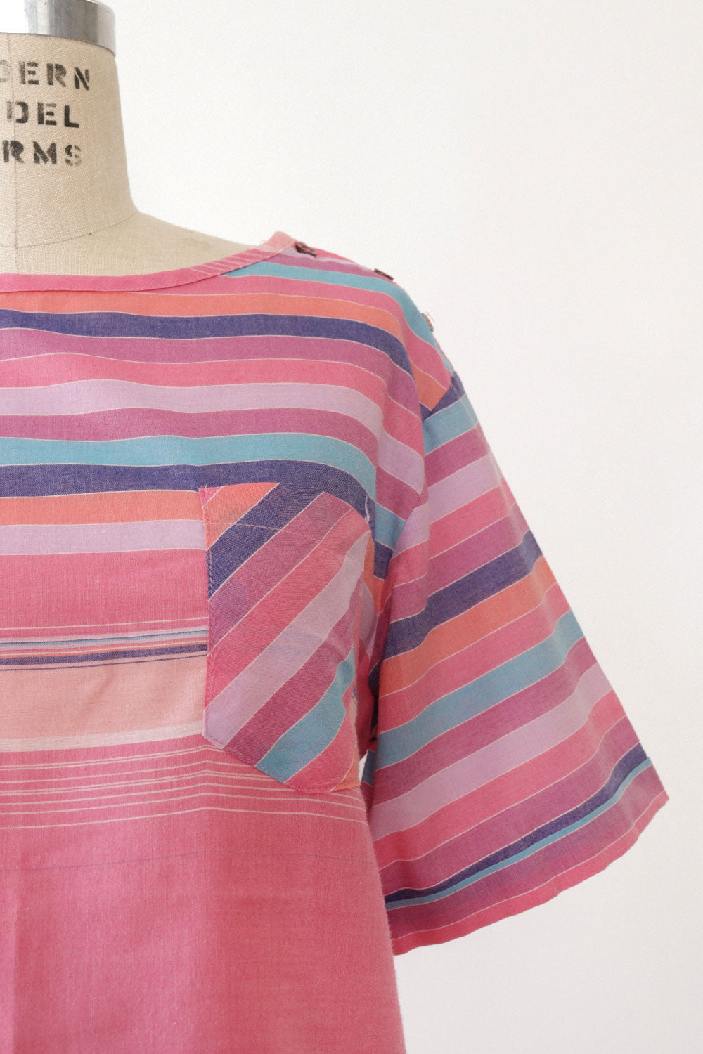 Relaxed Raspberry Stripe Top L