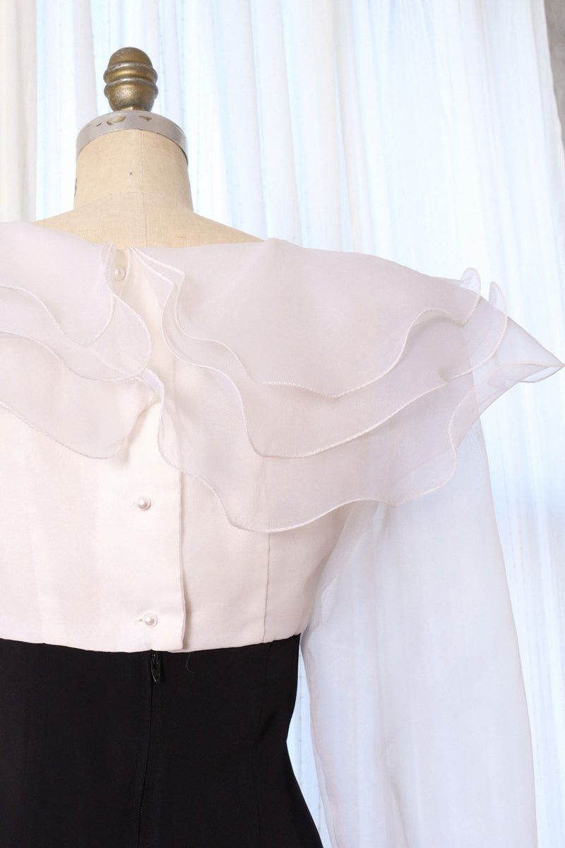 Organza Ruffle Collar Dress M