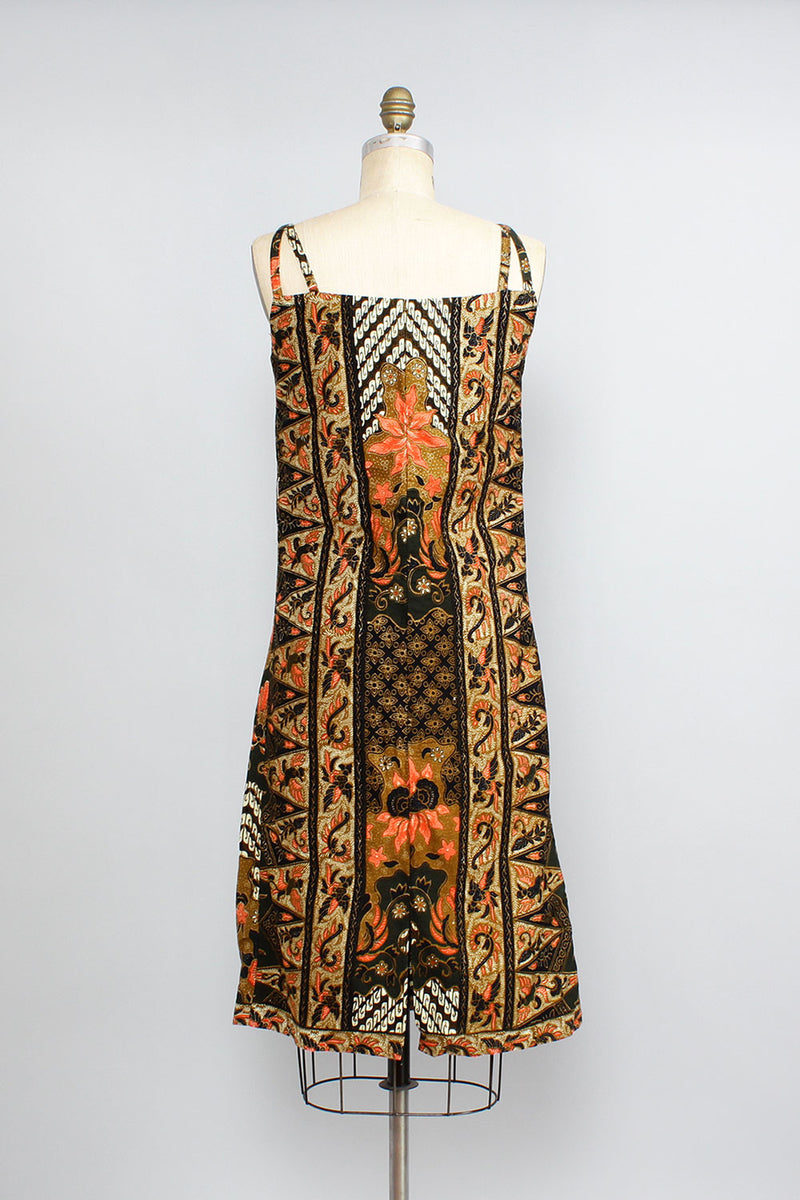Criss Cross Batik Shift Dress S