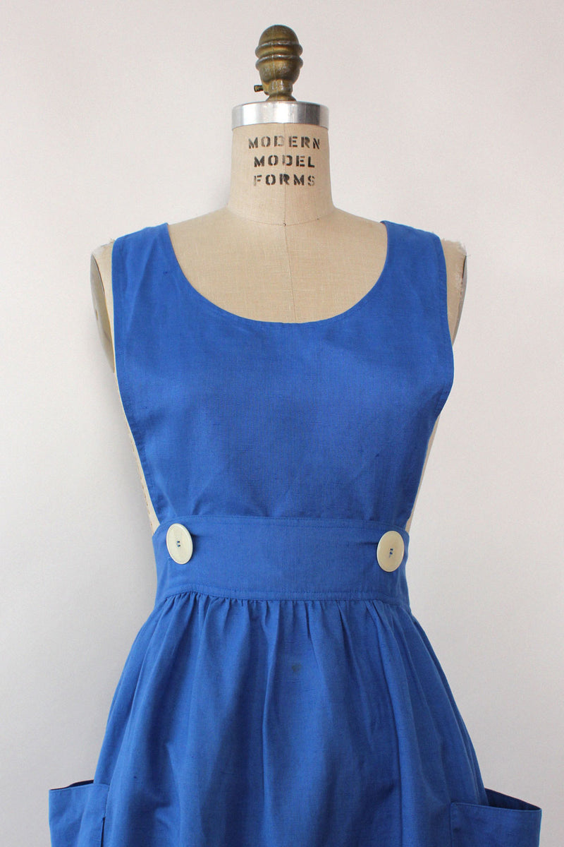 Cobalt Linen Pinafore S