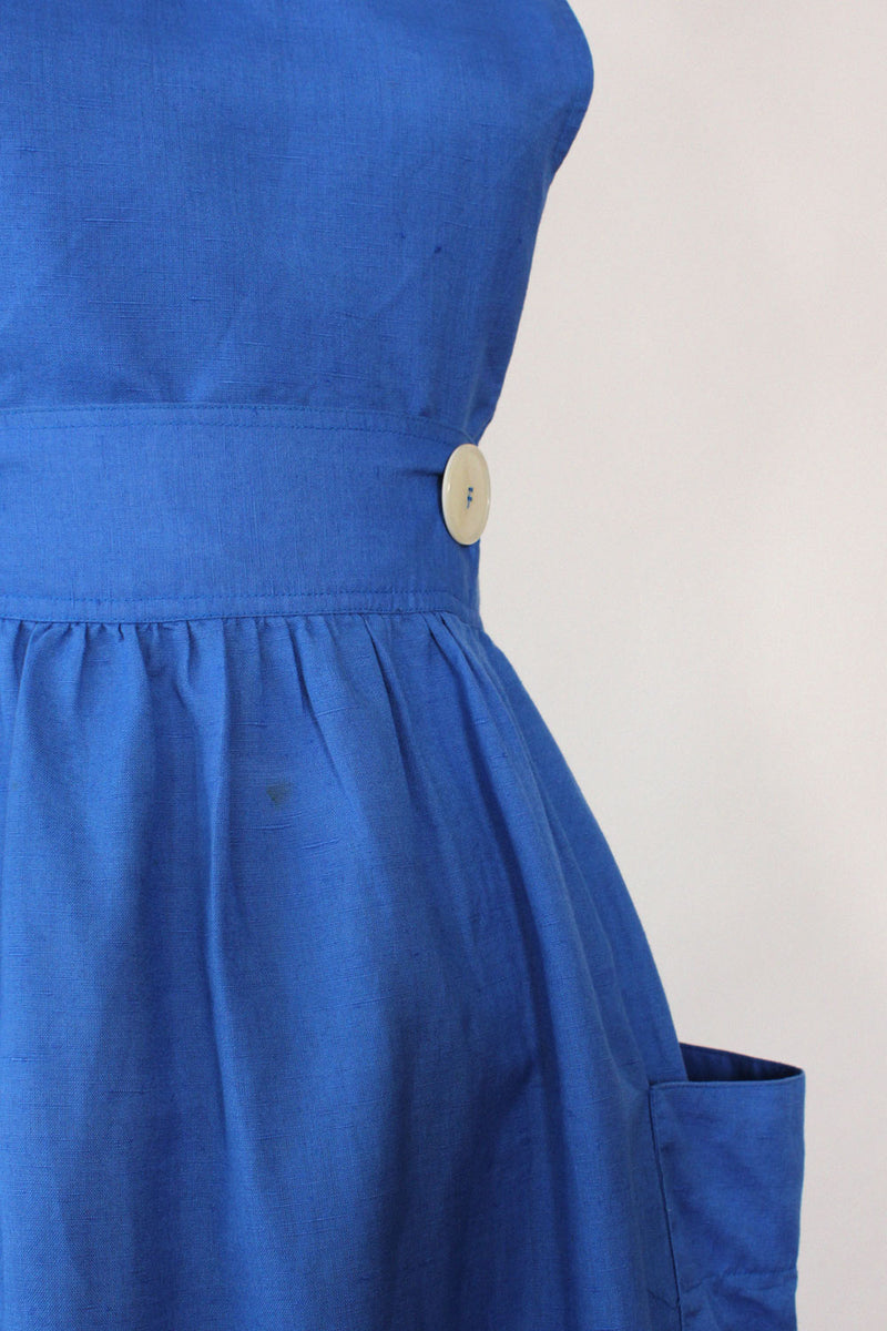 Cobalt Linen Pinafore S