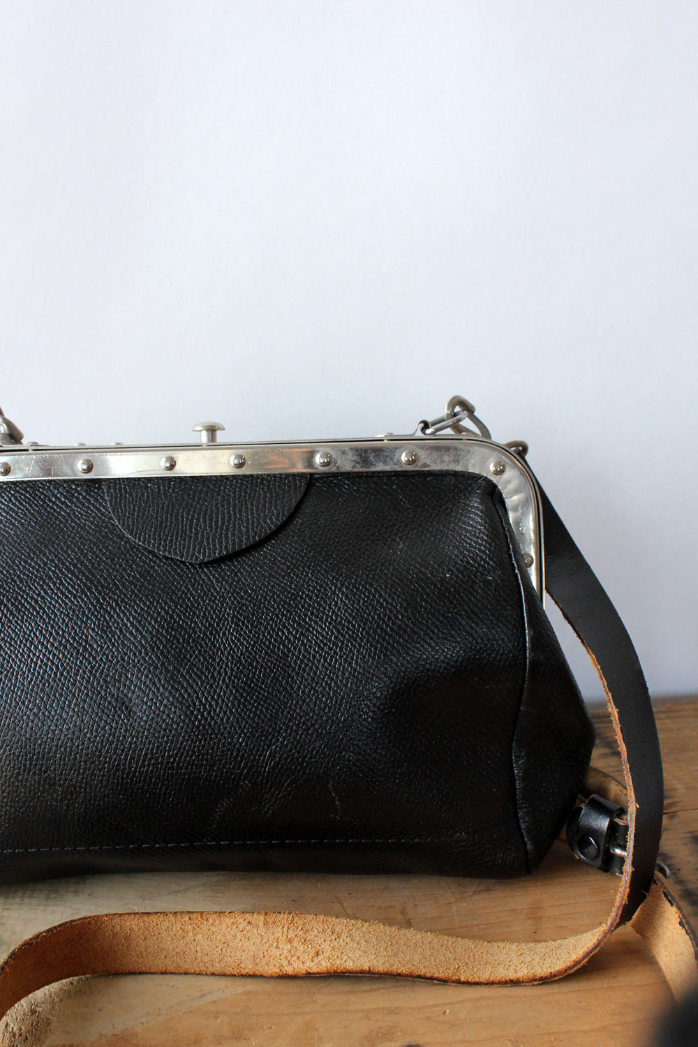 Riveted Frame Leather Bag