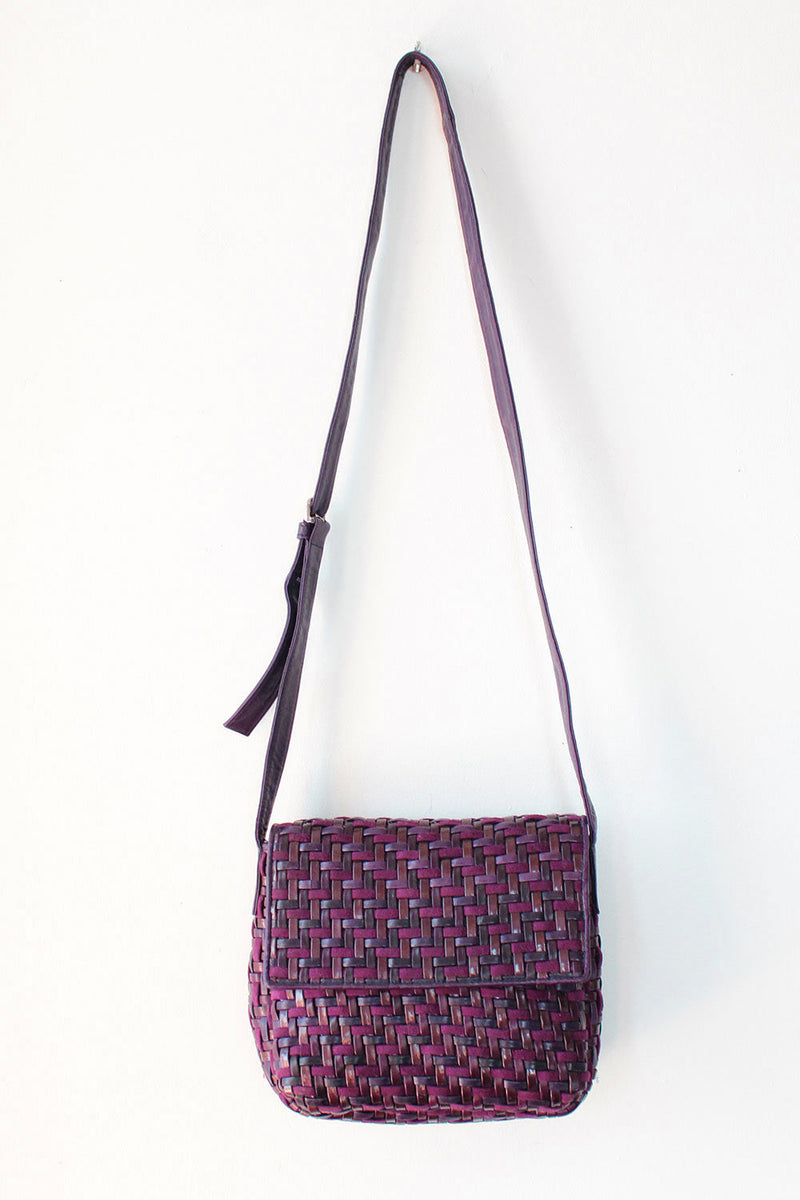 Desmo Violet Weave Leather Crossbody