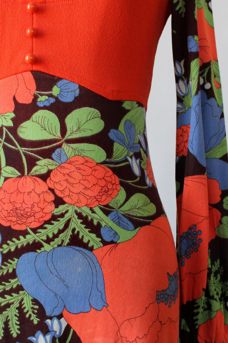 Poppy Print Maxi Dress XS