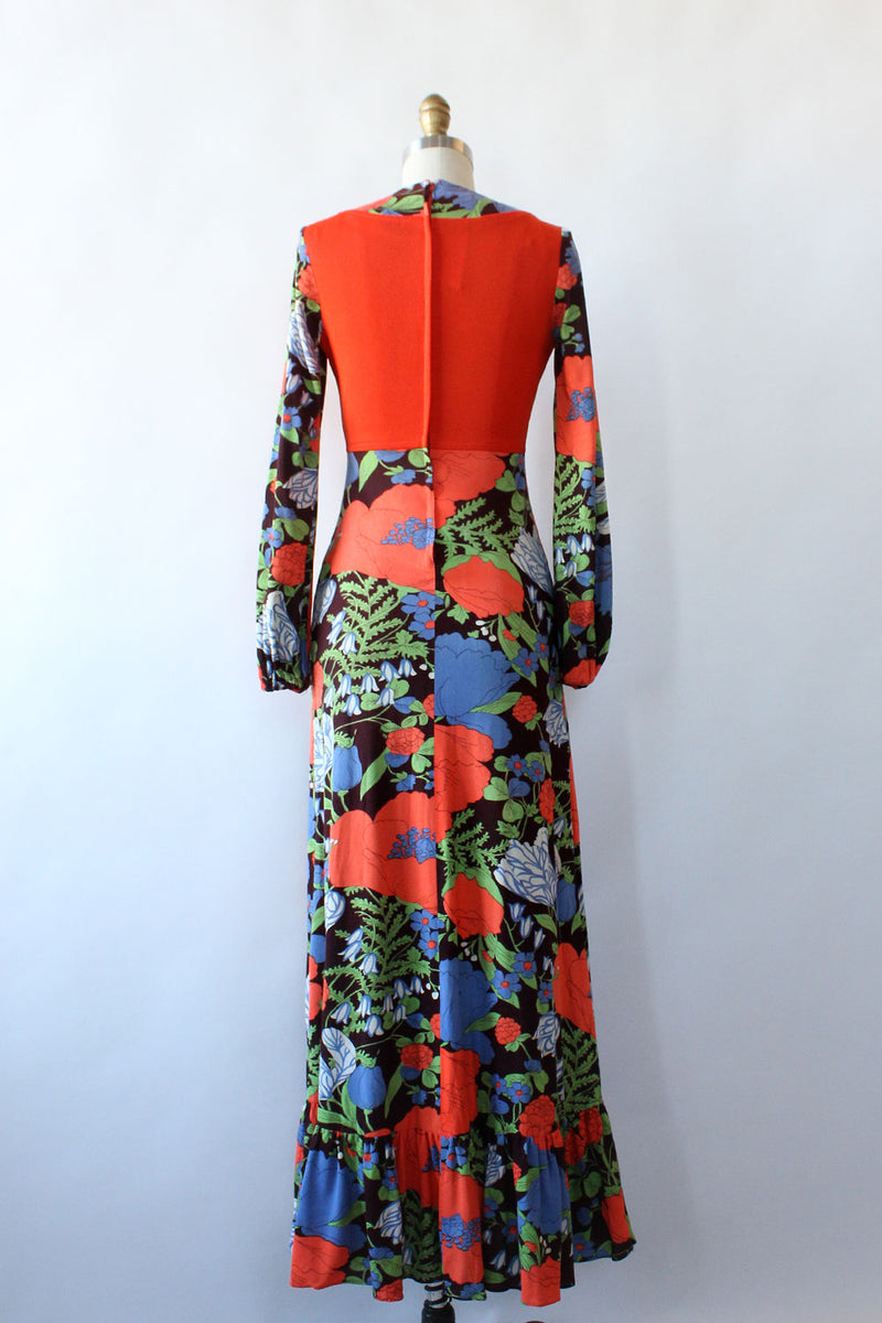 Poppy Print Maxi Dress XS