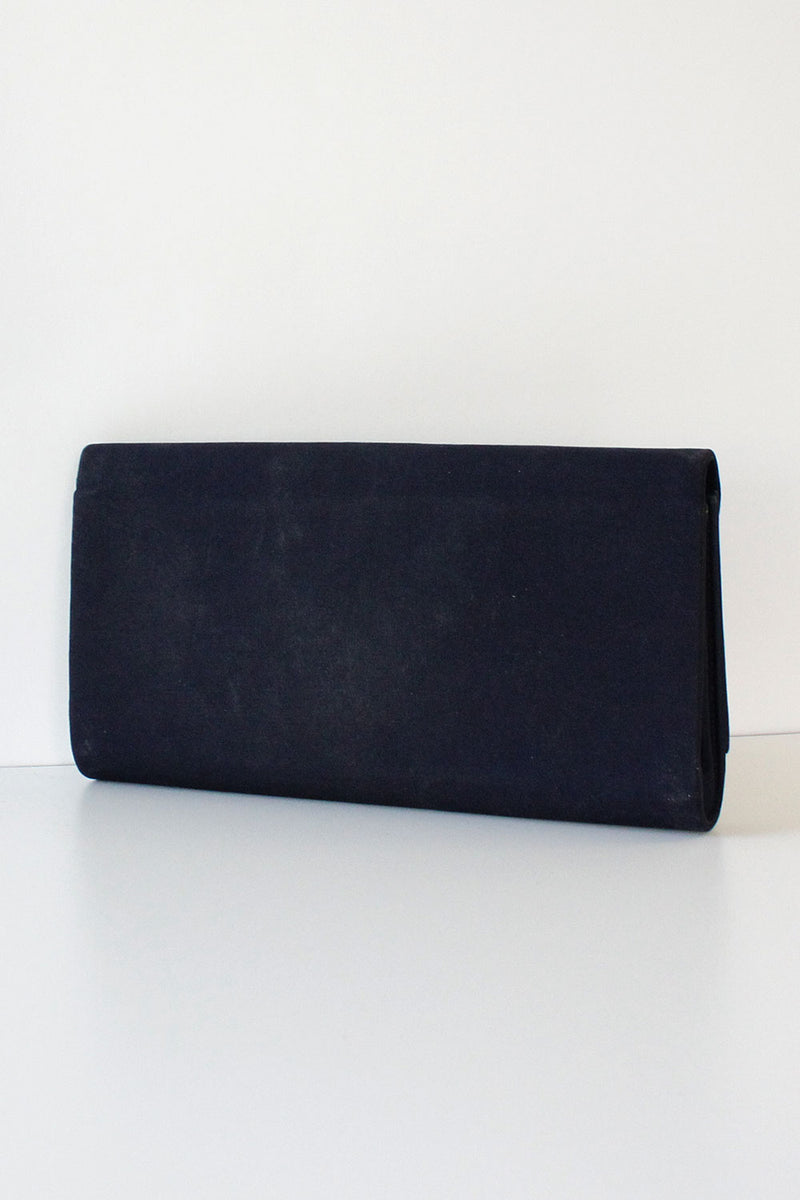 Navy Satin Gucci Clutch