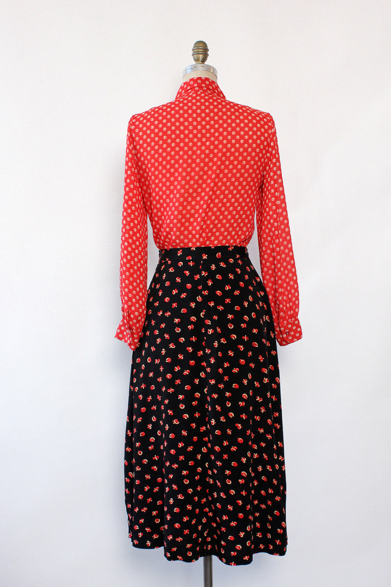 Ditsy Knot Rayon Skirt S