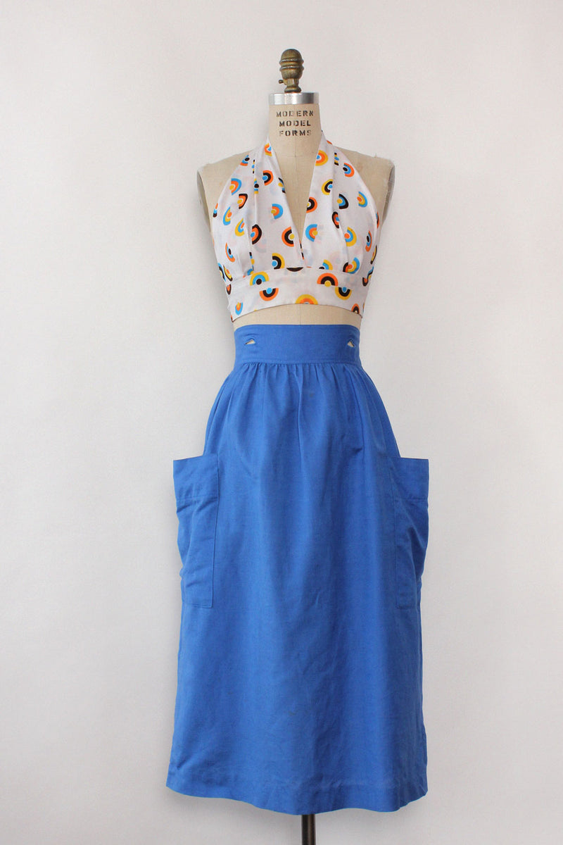 Cobalt Linen Pinafore S