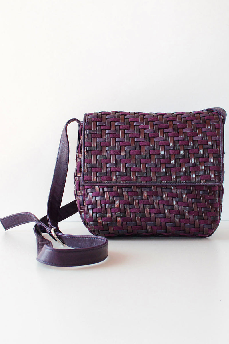 Desmo Violet Weave Leather Crossbody