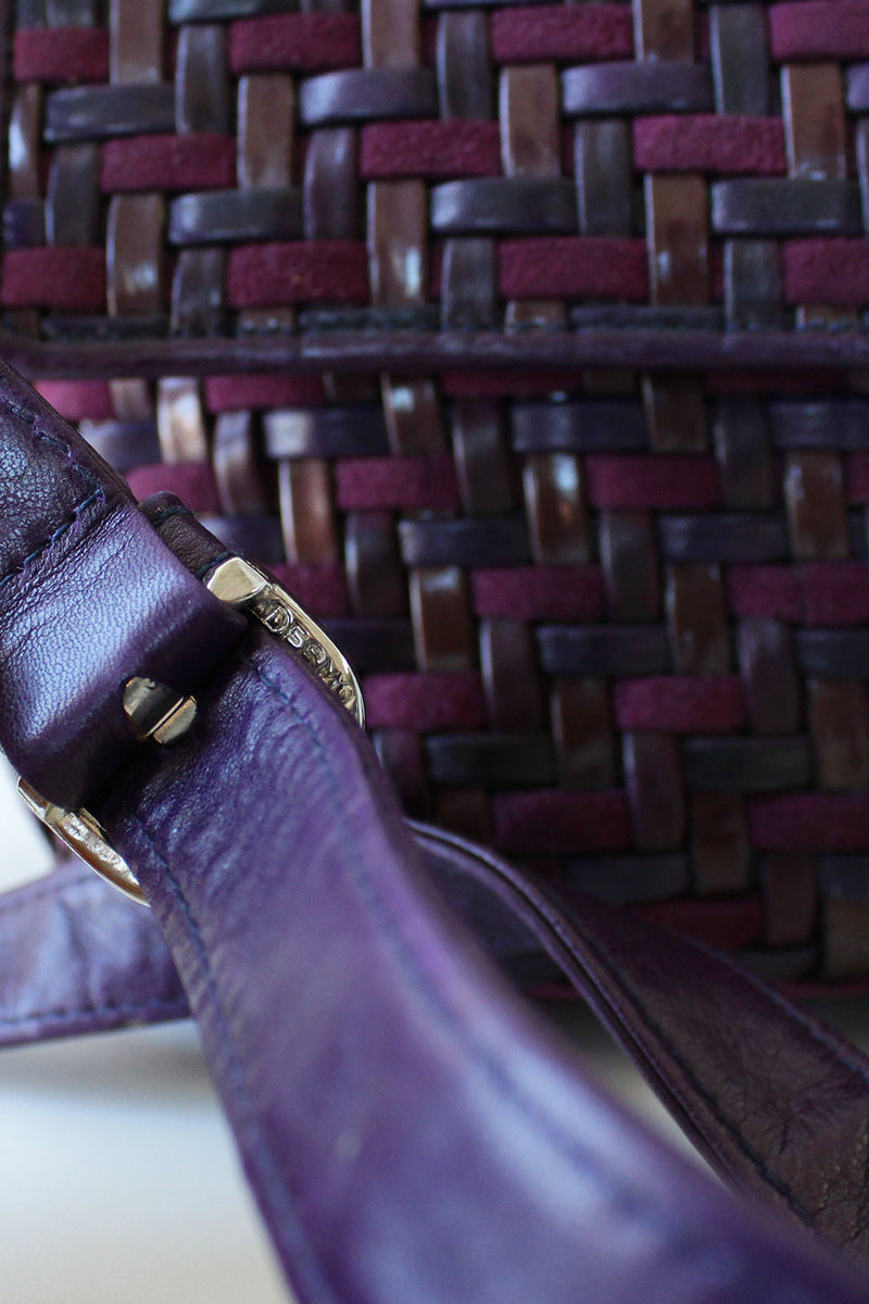 Desmo Violet Weave Leather Crossbody