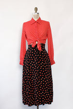 Ditsy Knot Rayon Skirt S