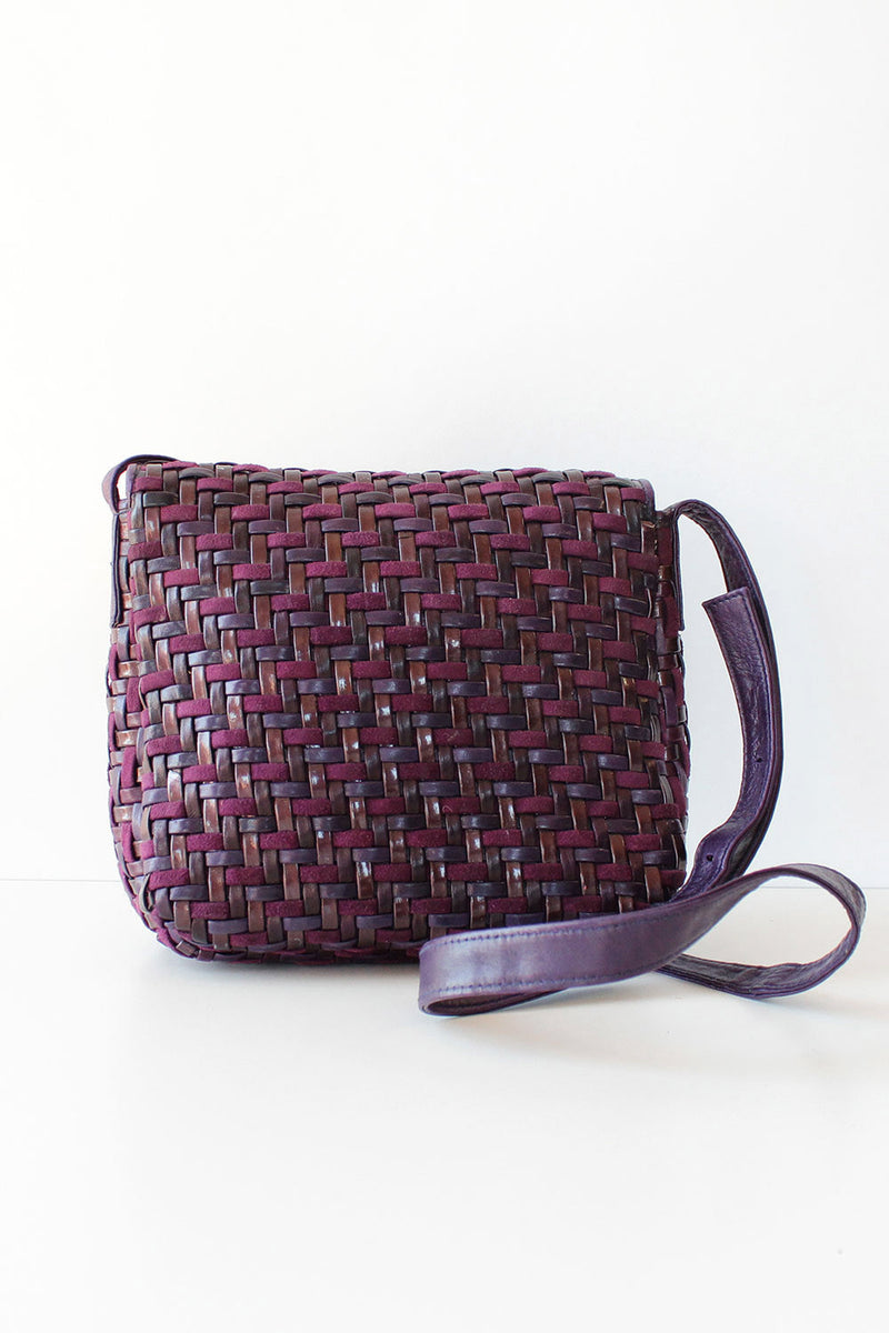 Desmo Violet Weave Leather Crossbody
