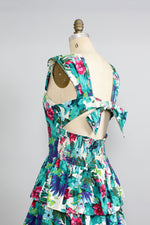 Tiered Tropical Tie Dress M