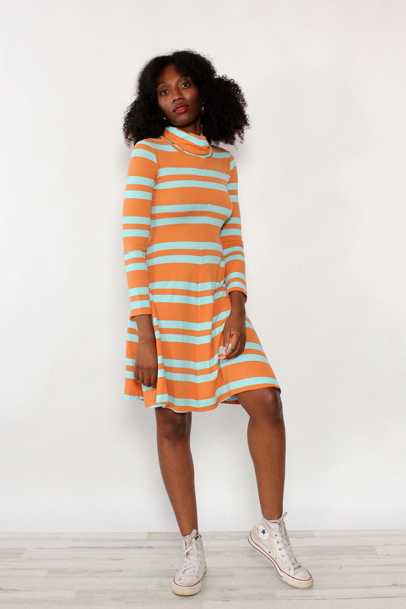 Sky Stripe Turtleneck Dress S/M