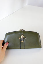 Olive Fleur de Lis Wallet