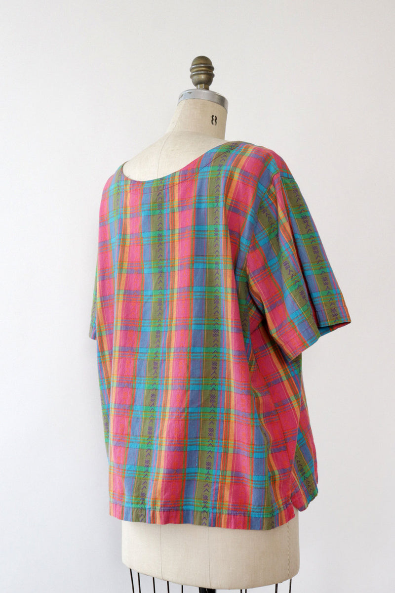 Soft Plaid Madras Top L/XL