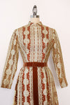 Bronzed Tapestry Maxi Dress XS