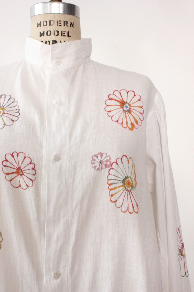Antique Daisy Painted Shirtdress