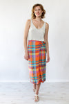 Starburst Plaid Wrap Skirt S