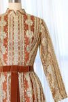 Bronzed Tapestry Maxi Dress XS