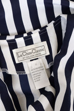 Bold Navy Stripe Ruffle Blouse S/M