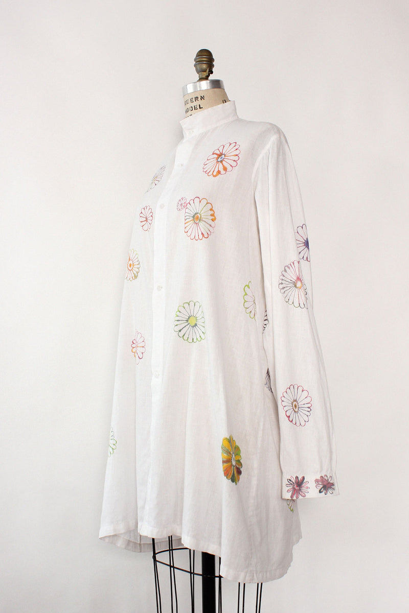 Antique Daisy Painted Shirtdress