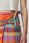 Starburst Plaid Wrap Skirt S