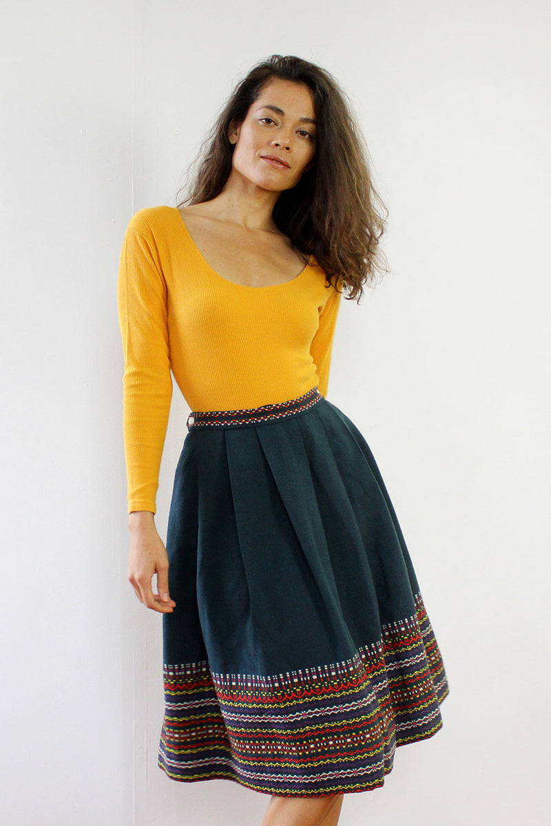 Forest Green Guatemalan Skirt XS/S
