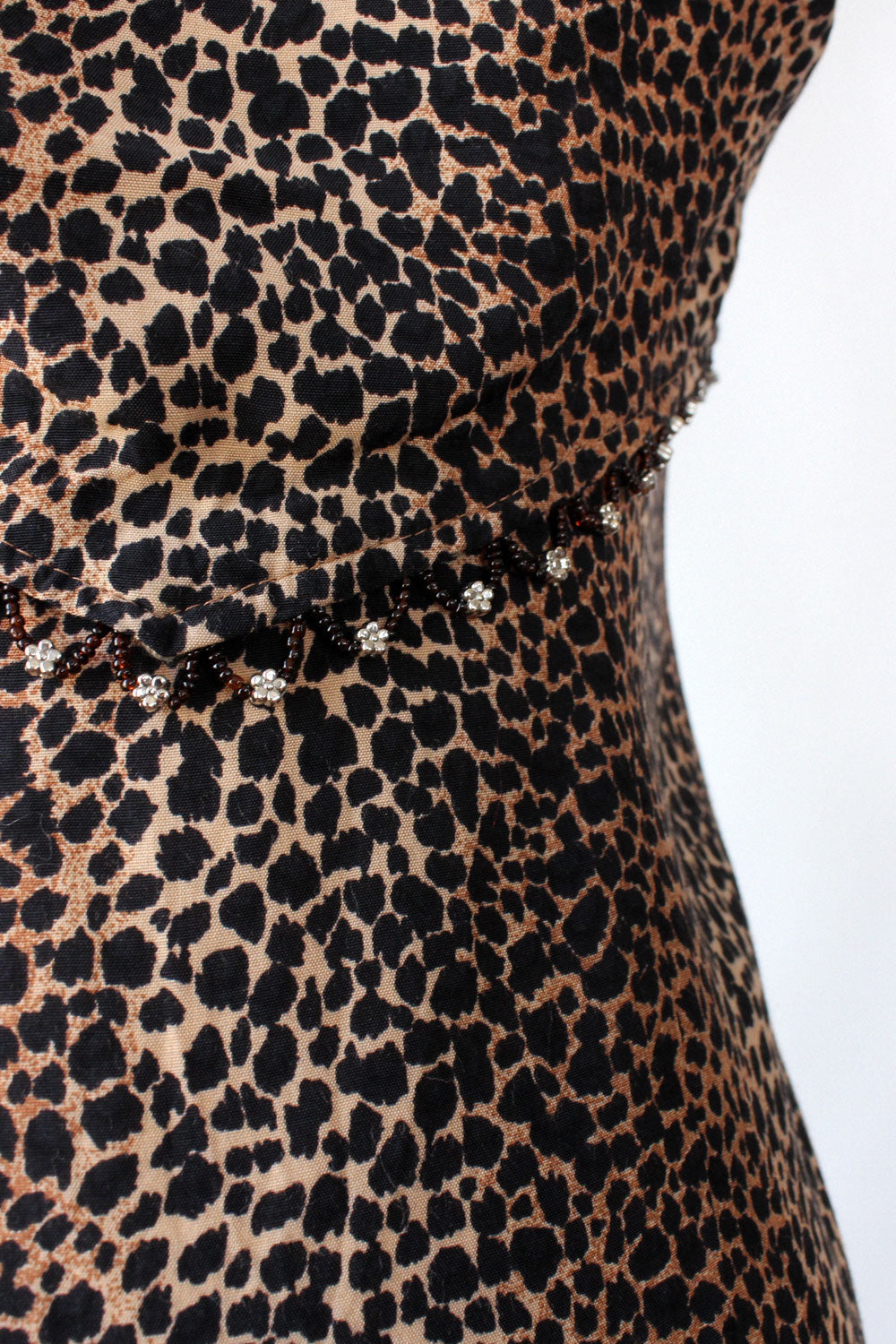 Leopard Beaded Tank Dress S