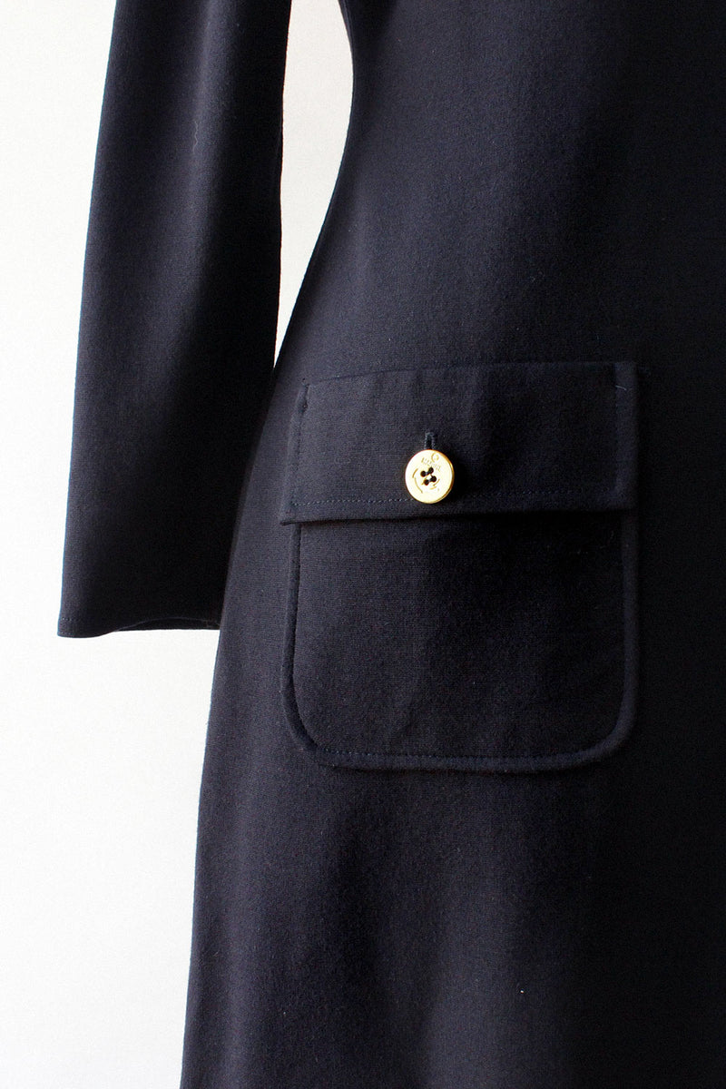 Navy Knit Pocket Dress S/M