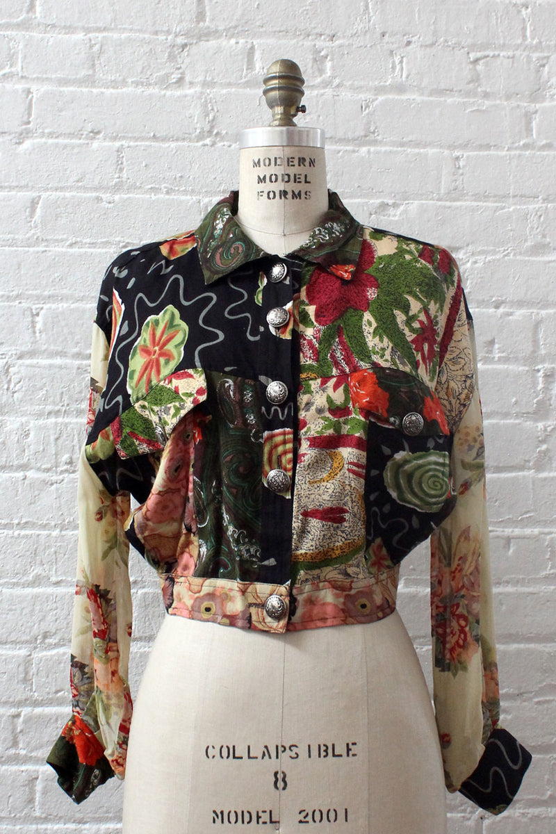 Patchwork Crop Jacket S-L