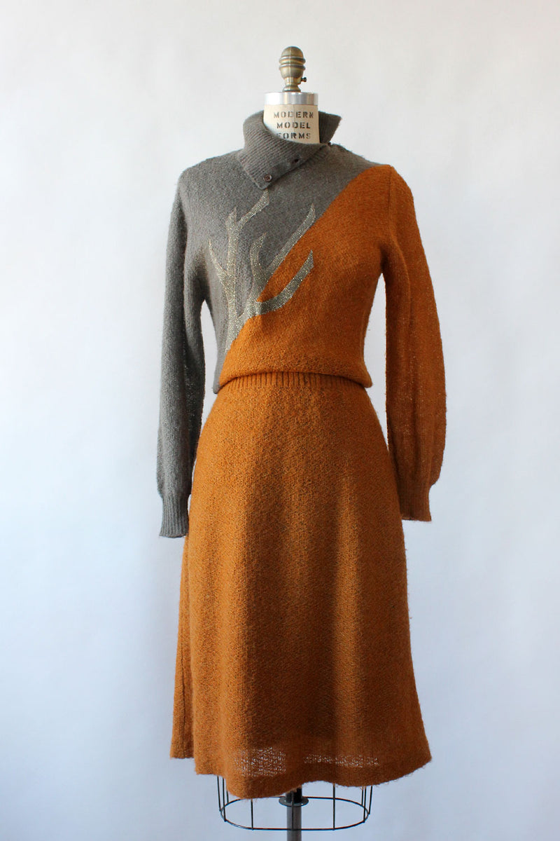 Two Tone Antler Sweaterdress S-L