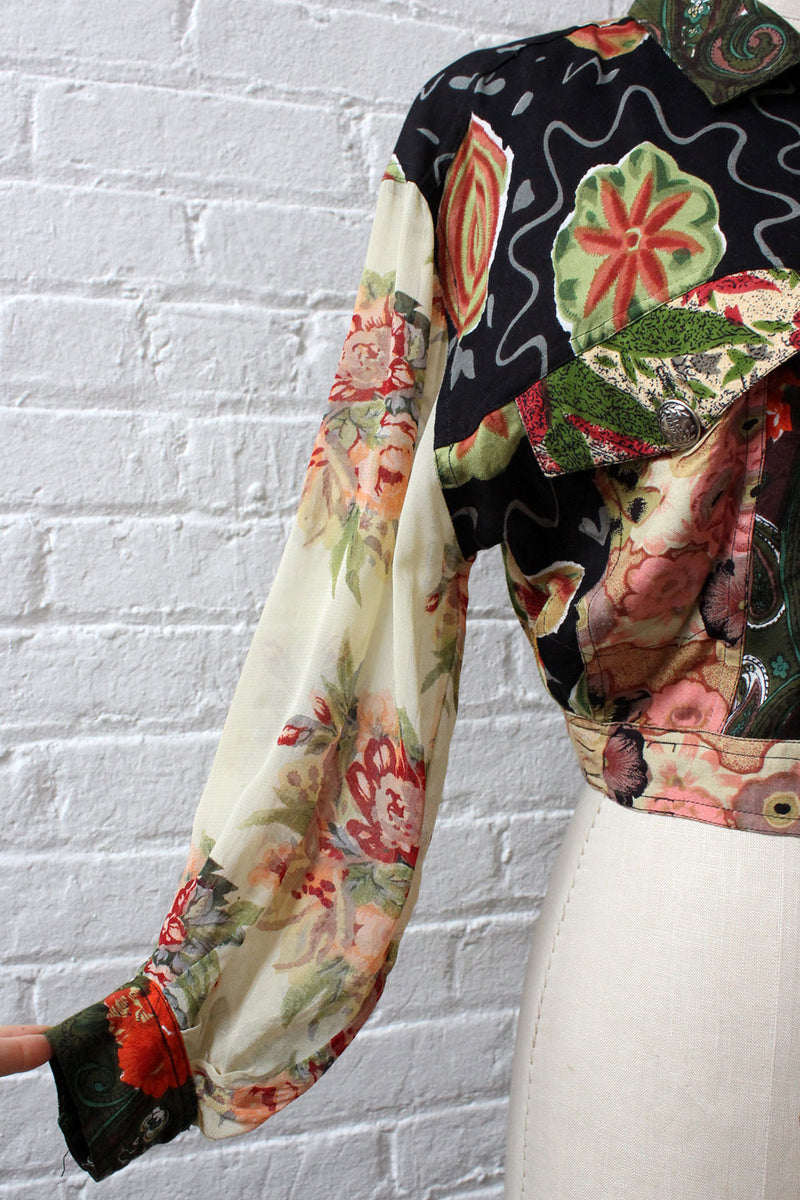 Patchwork Crop Jacket S-L