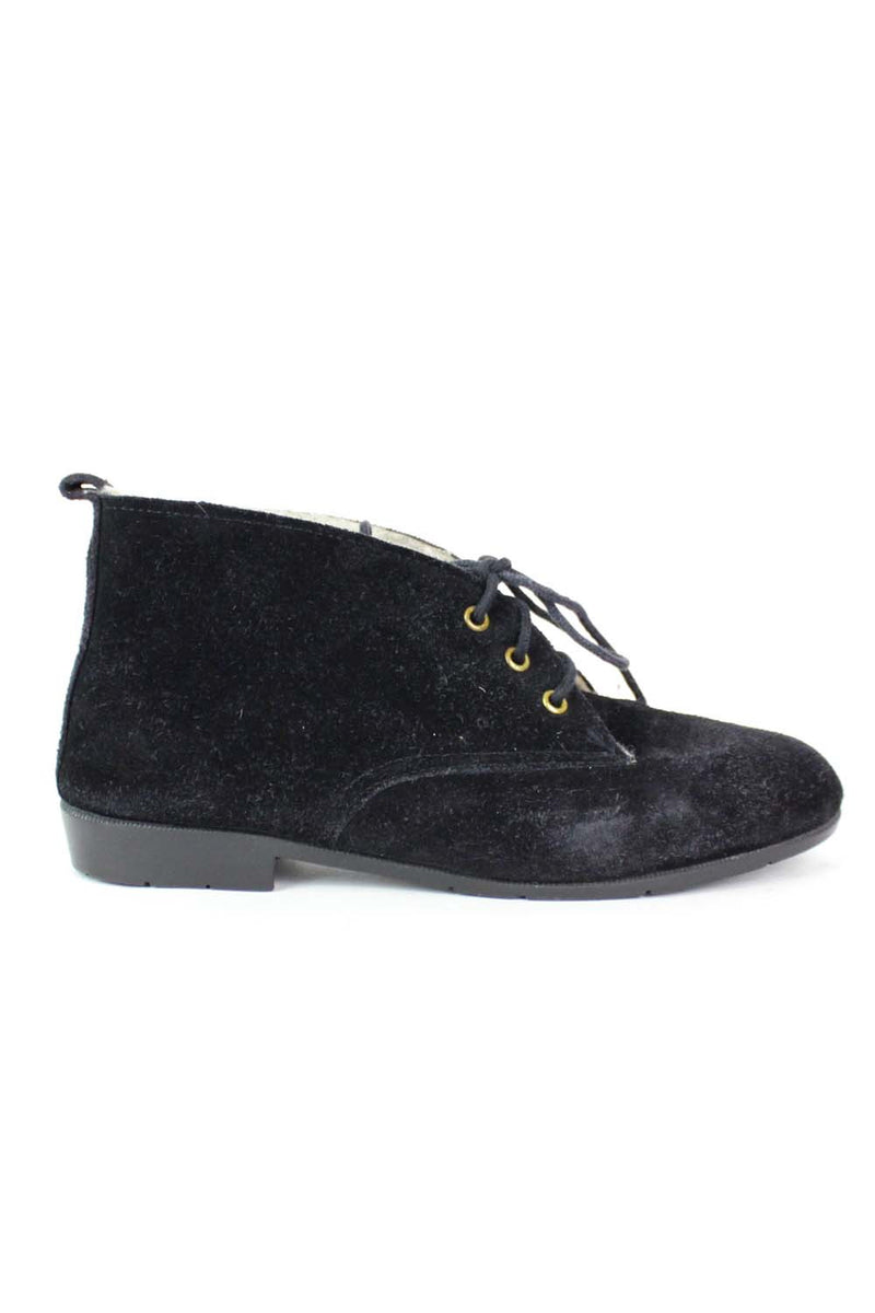 Black Suede Winter Booties 6